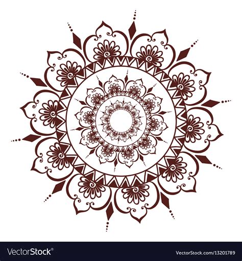 Henna Tattoo Mehndi Flower Template Royalty Free Vector