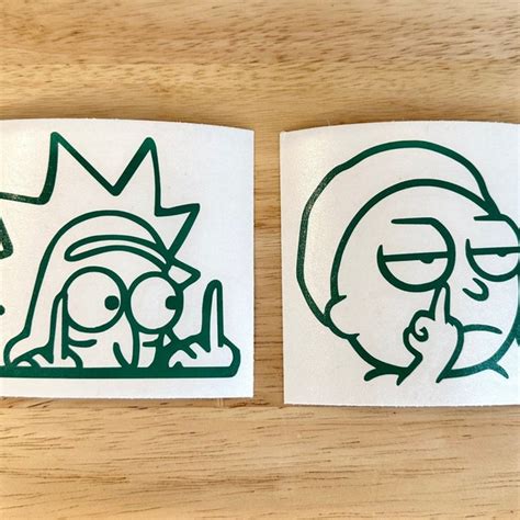 Rick And Morty Car Decal Middle Fingers Etsy Australia