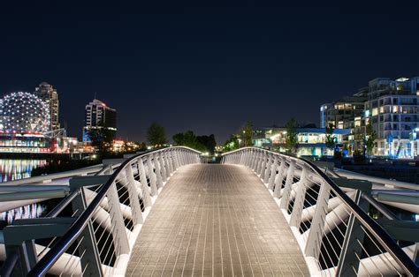 Walking Bridge At Night Michelle Lee Flickr