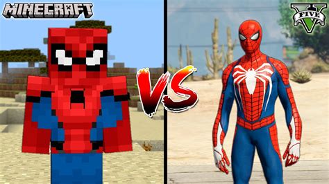 Minecraft Spiderman Vs Gta 5 Spiderman Compilation Whos Win Youtube