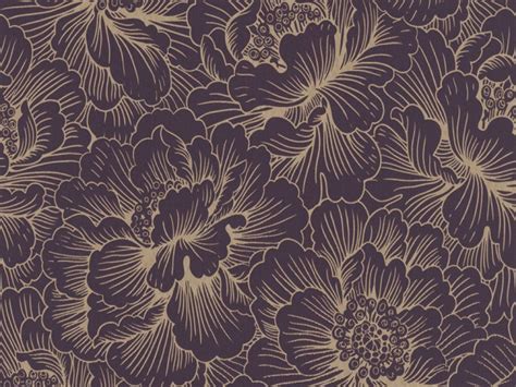 Free Delivery On Flourish Plum And Gold Floral Wallpaper Plum Wallpaper