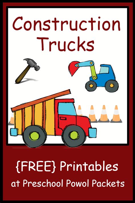 Free Construction Theme Preschool Printables Preschool Powol Packets