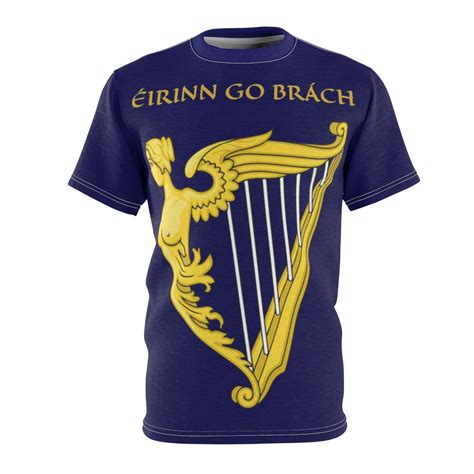 Eirinn Go Brach, Unisex T-shirt, Ireland, Blue Harp Flag, Coat Of Arms ...