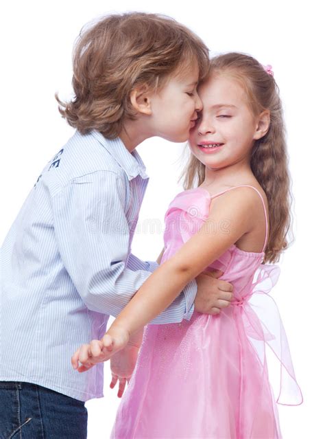 Little Boy And Girl In Love Stock Photo Image Of Affectionate Cheerful 15393898