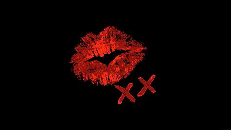 Lipstick Kisses Kisses Love Black Red Lips Lipstick Hd Wallpaper Peakpx