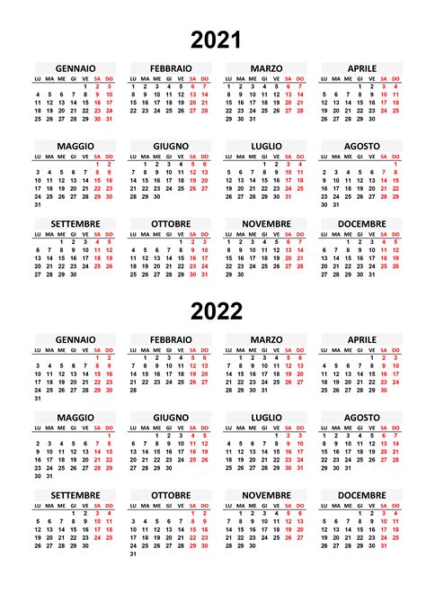 Calendario 2021 2022 Calendariosu