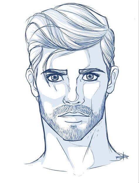 Sketch 2015 Male Face 2 By T0ofie On Deviantart Face Line Drawing