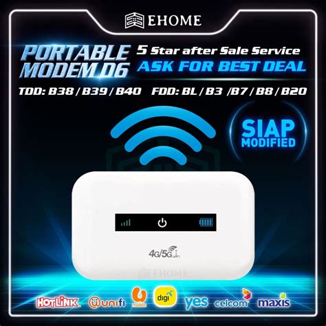 READY STOCK Pocket Portable Modem D6 WiFi 4G LTE Modified Unlimited