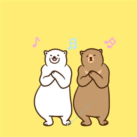 Happy Dance Bears  Ilustraciones Arte Al Aire Libre Dibujos Animados