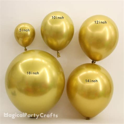 510121418inch Chrome Gold Balloon Metallic Gold Latex Etsy Uk