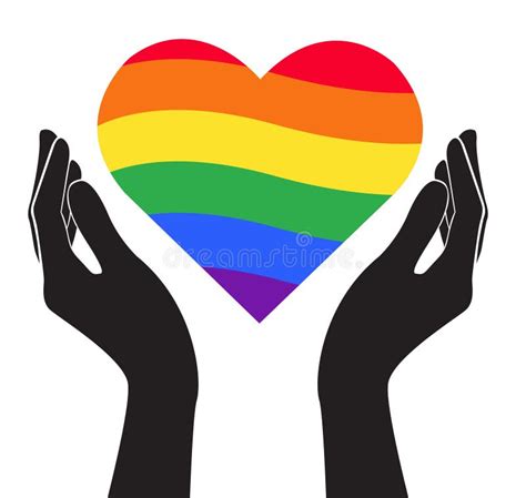 Hand Holding Heart Rainbow Flag LGBT Symbol Vector Stock Vector