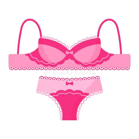 Women Pink Elegant Retro Lingerie Pantie And Bra Fashion Concept Stock Vector Illustration Of
