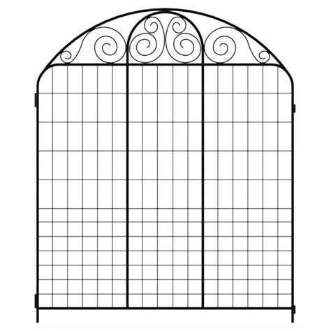 Looking for high quality wrought iron fence? Hampton Bay Summer Scroll 3.66 ft. x 3 ft. Black Steel ...