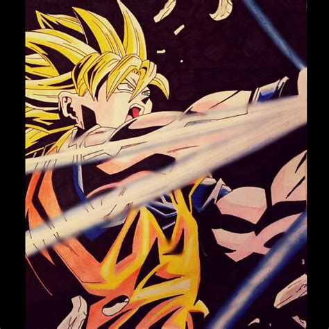 Super Saiyan Goku Performing The Kamehameha By