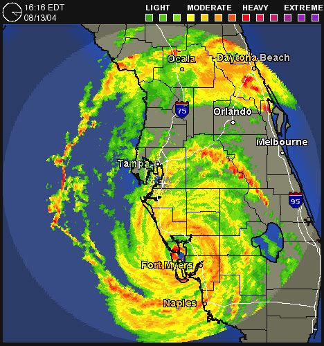 Live weather radar for the uk including weather type to track whether rain, sleet or snow is falling. Lots Of Maps!: Doppler Radar: Hurricane Charlie