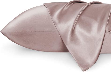 bedsure king size satin pillowcase set of 2 rose taupe silk pillow cases for hair