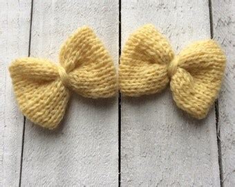 Light Turquoise Knit Bows Mini Bows Bow Accessories Baby