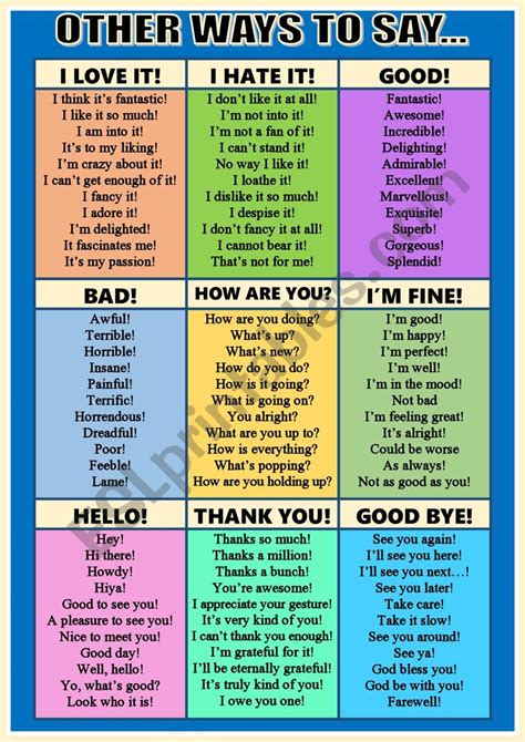 Other Ways To Say Poster Vocabulary Esl Worksheet By Aisha77