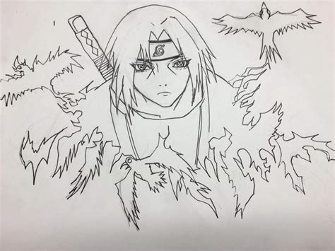 Itachi Outline Learn How To Draw Madara Uchiha From Naruto Naruto Step By Step Klasrisase
