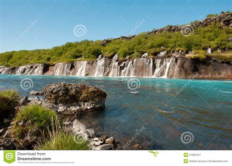 Turquoise Stream With Waterfalls Stock Image Image Of Water Stone
