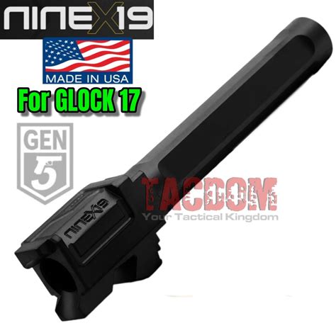 Ninex19 Match V2 Fluted And Crowned Barrel For Glock 17 Gen 5 9mm Black