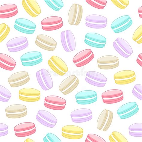 Seamless Assorted Macarons Pattern Stock Vector Illustration Of