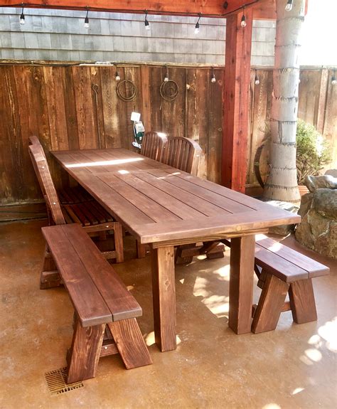 Redwood Patio Table Custom Made Redwood Dining Tables