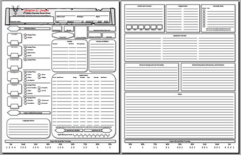 Dnd 5e Printable Character Sheet That Are Persnickety Jocat Dd 5e
