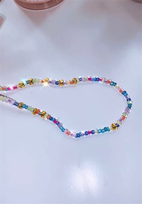 Translucent Rainbow Beaded Necklace Etsy
