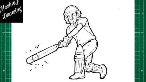 How To Draw A Cricket Player Step By Step