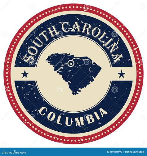 Stamp Of South Carolina State Vector Illustration Decorative Design