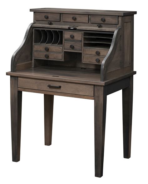 These amish made desks are available in a variety of hardwoods and stains. Amish Mission Secretary Roll Top Desk - Quick Ship from ...