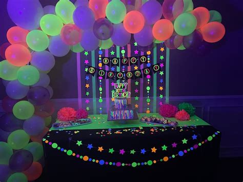Glow Party Neon Garlands Retro 80s Decor Black Light Party Etsy