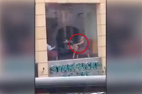 woman caught masturbating for her partner in coffee shop window daily star