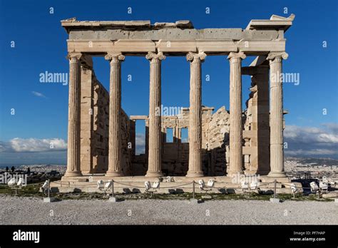 Ancient Greek Temple The Erechtheion On The North Side Of The Acropolis