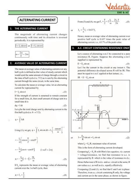 Physics equation list :form 4. Class 12 Physics Revision Notes for Chapter 7 ...