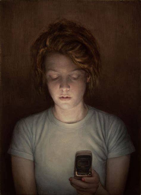 Dan Witz Rosy Cell Phone 2007 25 X 17 Oil And Digital Media On