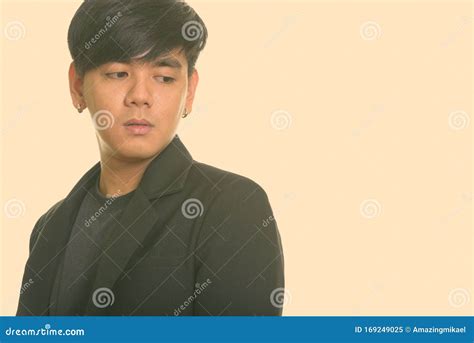 Studio Shot Of Cool Handsome Asian Man Looking Sad Stock Image Image