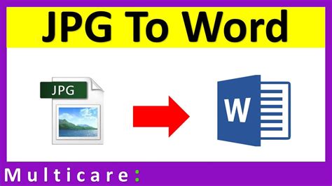 How To Convert Jpeg To Word Document By Multicaretechnical Youtube