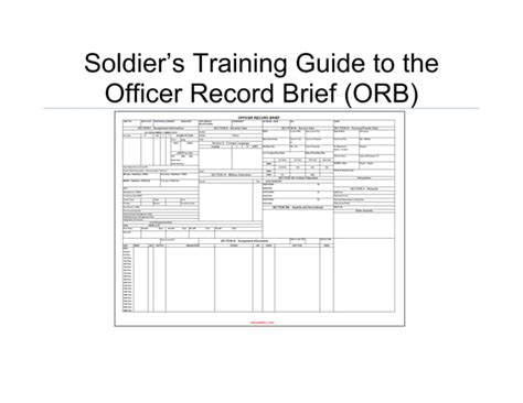 Soldiers Training Guide To The Officer Record Brief02may12 Ppt