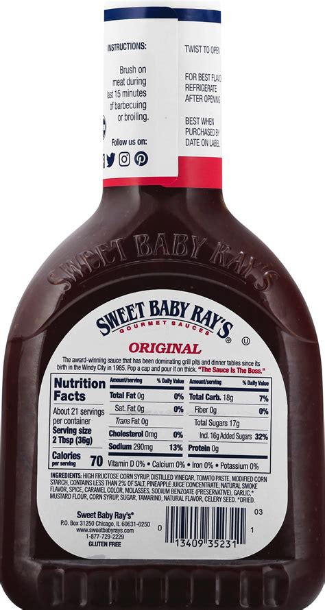 Sweet Baby Ray S Bbq Sauce Nutrition Label Besto Blog