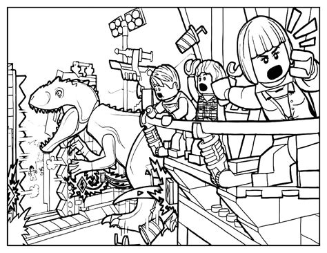 Lego Jurassic World Coloring Pages