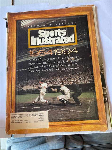 Vintage Magazine Sports Illustrated 40th Anniversary August 16 Etsy