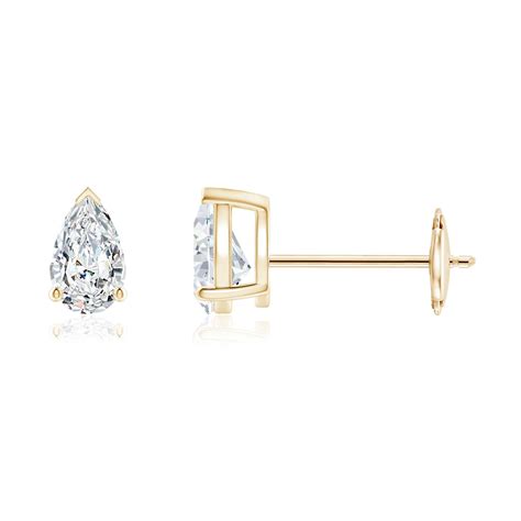 Pear Shaped Diamond Solitaire Stud Earrings Angara