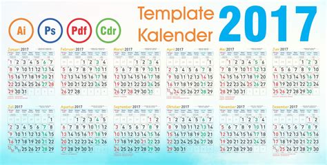 Template Kalender 2017 Cdr Corel Draw Fadhil Design