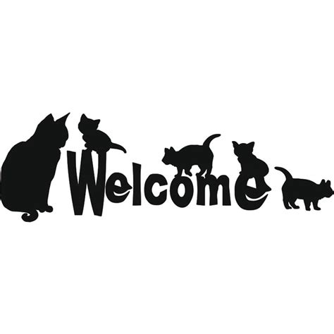 Cats Welcome Sign Wall Sticker Sign Wall Art