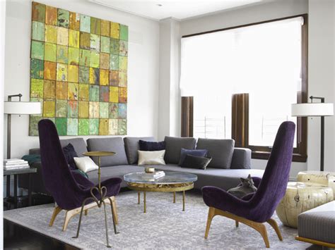 Gray And Purple Living Room Modern Living Room Jarlath Mellett