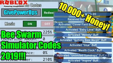 Inputting specific codes into the game will give boosts to a variety of different facets of the game. Roblox Bee Swarm Simulator Codes 2019! - YouTube