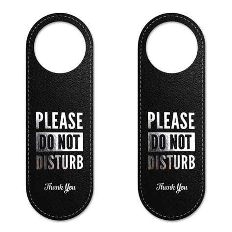 Do Not Disturb Sign 2 Pack Executive Quality Door Hanger Eco Leather
