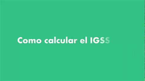 Cómo Calcular El Isr Y El Igss En Excel Youtube
